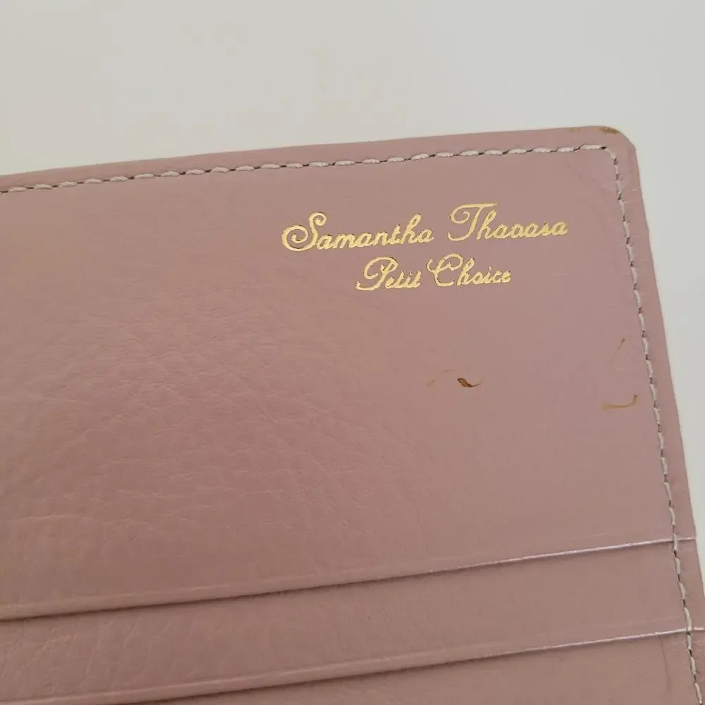 Samantha Thavasa Geniue Leather Wallet Boho Quality Bow Purple Designer Envelope
